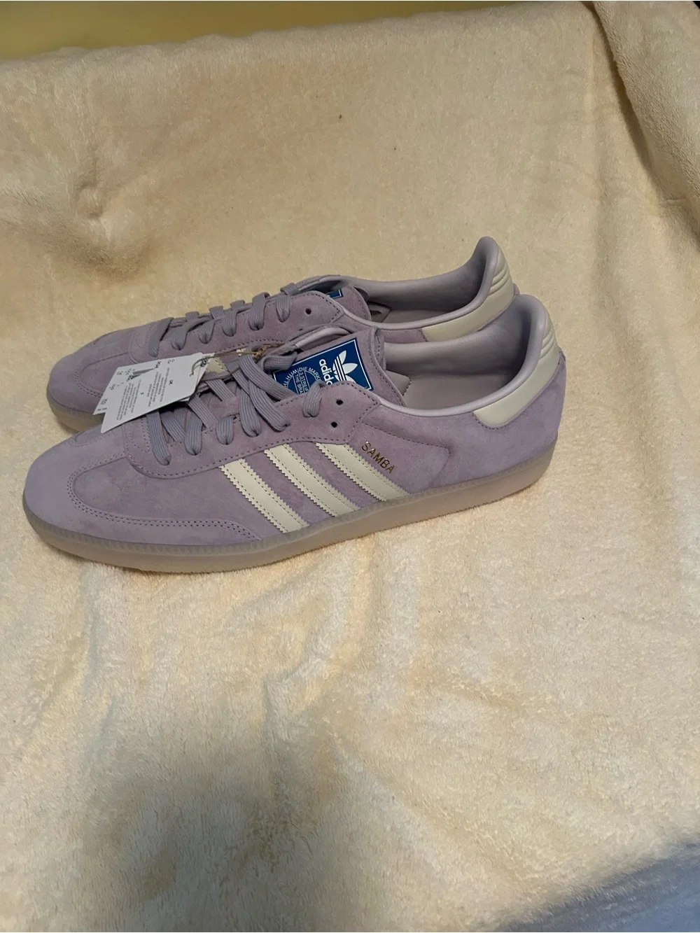 Adidas Samba OG Silver Dawn Lavender Suede Sneakers –New With Tags size Mens -14